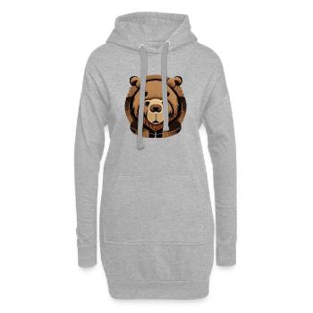 Doppelbär - Hoodie-Kleid - Grau meliert - Vorne