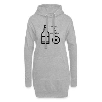 Alkohol ist böse und deswegen vernichten wir ihn - Hoodie-Kleid - Grau meliert - Vorne