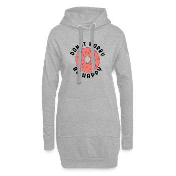 Donut worry be happy - Hoodie-Kleid - Grau meliert - Vorne