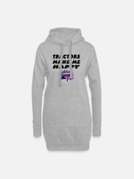 Tracteur - Sweat-shirt à capuche long Femme - gris chiné