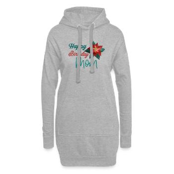 Joyeux anniversaire maman - Sweat-shirt à capuche long Femme - gris chiné - Devant