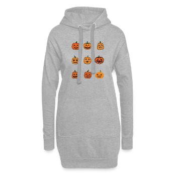 Citrouille d’Halloween - Sweat-shirt à capuche long Femme - gris chiné - Devant