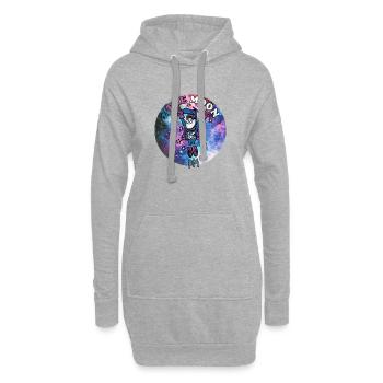 Vers la lune - Sweat-shirt à capuche long Femme - gris chiné - Devant
