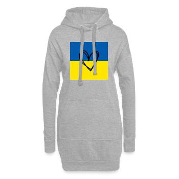 Coeur Paix Symbole Paix Mondiale Ukraine Russie - Sweat-shirt à capuche long Femme - gris chiné - Devant