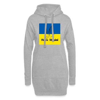Slava Ukraini victoire paix gloire de la guerre d’Ukraine - Sweat-shirt à capuche long Femme - gris chiné - Devant