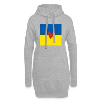 Herz Peace Symbol Welt Frieden Ukraine Russland - Hoodie-Kleid - Grau meliert - Vorne