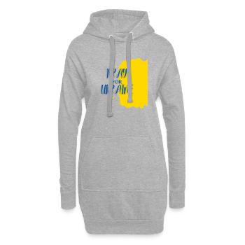 Priez pour l’Ukraine Symbole de la paix mondiale - Sweat-shirt à capuche long Femme - gris chiné - Devant
