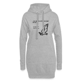 Zitat US-Amerikanischer Dichter Krieg Frieden - Hoodie-Kleid - Grau meliert - Vorne