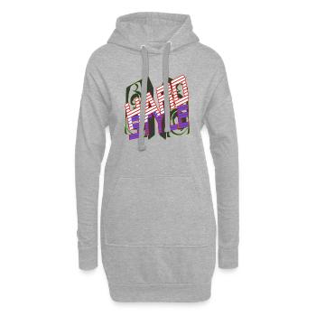 Hardstyle mit Lautsprechern - Hoodie-Kleid - Grau meliert - Vorne