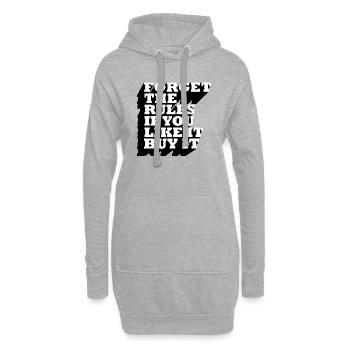 forget the rules noir et blanc - Sweat-shirt à capuche long Femme - gris chiné - Devant