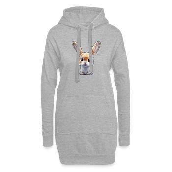 kleiner Hase 5 - Hoodie-Kleid - Grau meliert - Vorne
