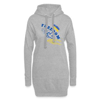 Ukraine Frieden Flagge Taube russland Krieg Peace - Hoodie-Kleid - Grau meliert - Vorne