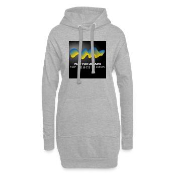 Betet für die Ukraine Design. Für den Frieden! - Hoodie-Kleid - Grau meliert - Vorne