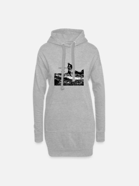 old school bmx rider - Sweat-shirt à capuche long Femme - gris chiné
