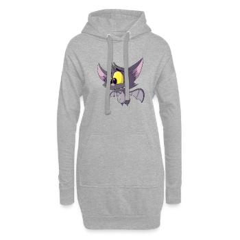 chauve-souris mignonne Halloween - Sweat-shirt à capuche long Femme - gris chiné - Devant
