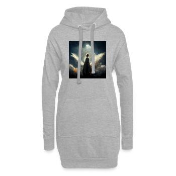 The angels voice whispered in my ear - Sweat-shirt à capuche long Femme - gris chiné - Devant