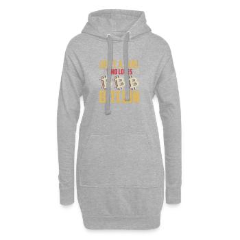 Just a girl who loves Bitcoin - Sweat-shirt à capuche long Femme - gris chiné - Devant