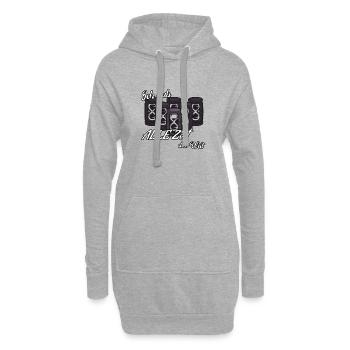 Ich hab alle Zeit der Welt - Sanduhren Lebenszeit - Hoodie-Kleid - Grau meliert - Vorne