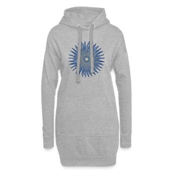 Stachelstern - Stern aus Metallrohren - Hoodie-Kleid - Grau meliert - Vorne