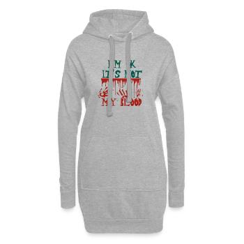 Je suis ok Ce n’est pas mon sang - Sweat-shirt à capuche long Femme - gris chiné - Devant