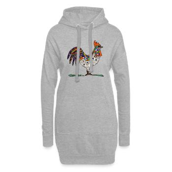 Vogel - Hoodie-Kleid - Grau meliert - Vorne