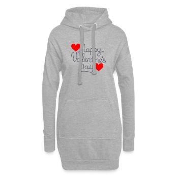 Joyeuse Saint-Valentin - Sweat-shirt à capuche long Femme - gris chiné - Devant