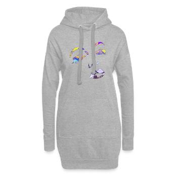 Frauen Gesicht Gesicht Liebe - Hoodie-Kleid - Grau meliert - Vorne