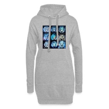 BLUE LION Collage - Hoodie Dress - heather grey - Front