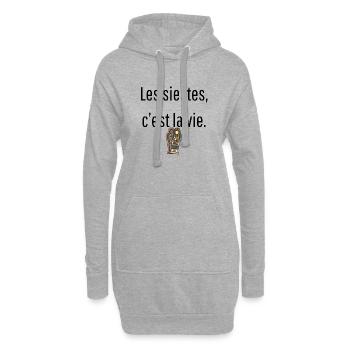Les siestes c’est la vie - Sweat-shirt à capuche long Femme - gris chiné - Devant