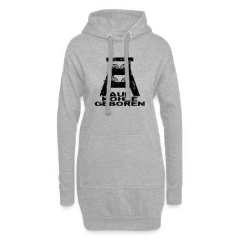 Né sur le charbon - Sweat-shirt à capuche long Femme - gris chiné - Devant