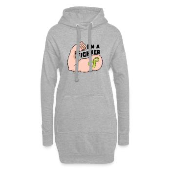 Fight Cancer - Green Ribbon - Hoodie-Kleid - Grau meliert - Vorne