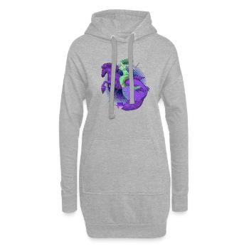 Mermaid monte à cheval d’eau - DIGITAL COLOR - Sweat-shirt à capuche long Femme - gris chiné - Devant