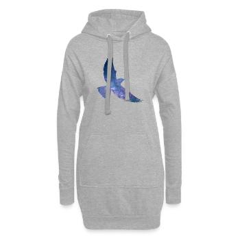 Space Bird - Hoodie-Kleid - Grau meliert - Vorne