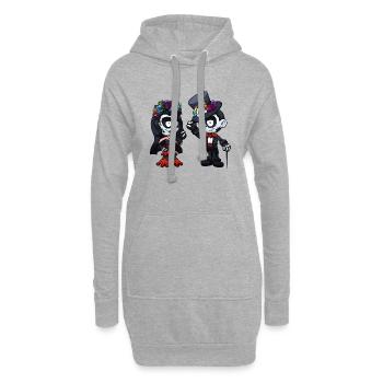 Jour des enfants morts du crâne de sucre - Sweat-shirt à capuche long Femme - gris chiné - Devant