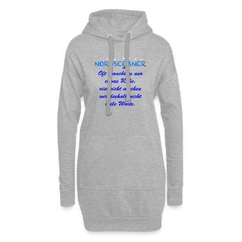 001 Nordseeaner Nur etwas Ruhe Dunkel - Dunkel - Hoodie-Kleid - Grau meliert - Vorne