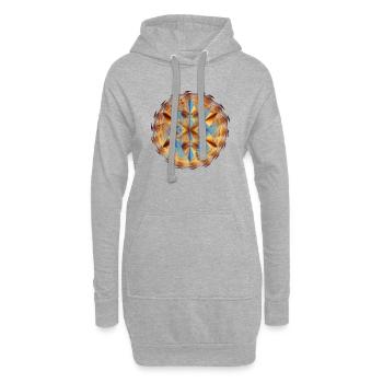 Wirbelstern - Stern aus Wirbeln - Hoodie-Kleid - Grau meliert - Vorne