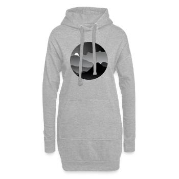 Dunkle Landschaft - Hoodie-Kleid - Grau meliert - Vorne