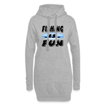 Pêche - Sweat-shirt à capuche long Femme - gris chiné - Devant