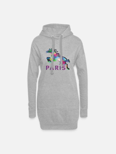 paris - Hoodie-Kleid - Grau meliert