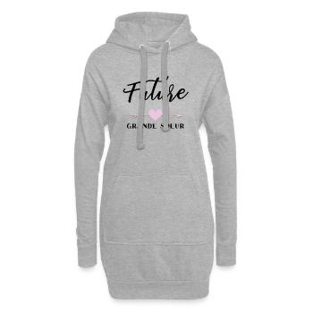 Future grande soeur - Sweat-shirt à capuche long Femme - gris chiné - Devant