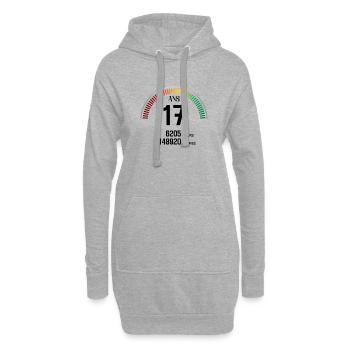 Anniversaire 17 ans Compteur - Sweat-shirt à capuche long Femme - gris chiné - Devant
