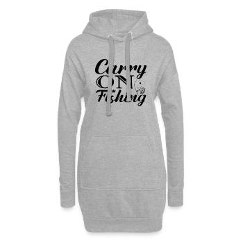 Continuer à pêcher - Sweat-shirt à capuche long Femme - gris chiné - Devant