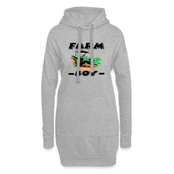 Ferme - Sweat-shirt à capuche long Femme - gris chiné - Devant