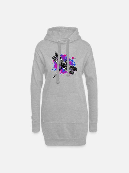 Dragonfly Watercolor - Hoodie Dress - heather grey
