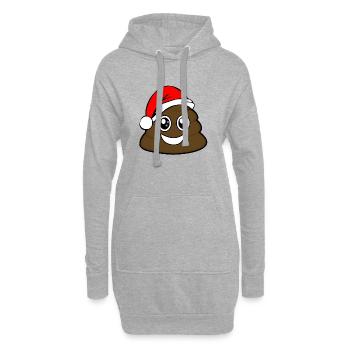 Caca de Noel Cute - Sweat-shirt à capuche long Femme - gris chiné - Devant