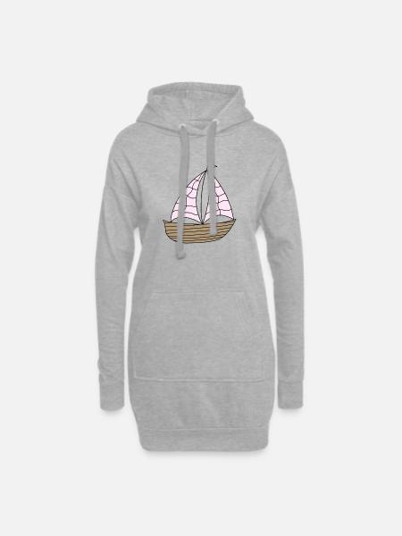 Sailboat - Hoodie Dress - heather grey