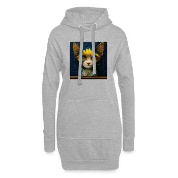 Süße Katze im Van-Gogh-Stil, sehr detailliert - Hoodie-Kleid - Grau meliert - Vorne