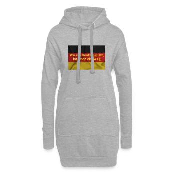Deutschland, Deutsche Flagge, Deutsche Fahne - Hoodie-Kleid - Grau meliert - Vorne