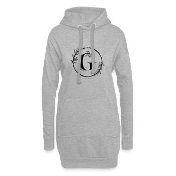 Buchstabe G Floral - Hoodie-Kleid - Grau meliert - Vorne