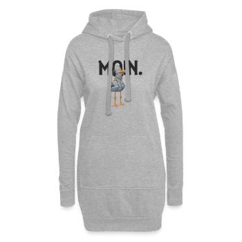 Moin Möwe Lustig Seemann Begrüssung Küste Norden - Hoodie-Kleid - Grau meliert - Vorne